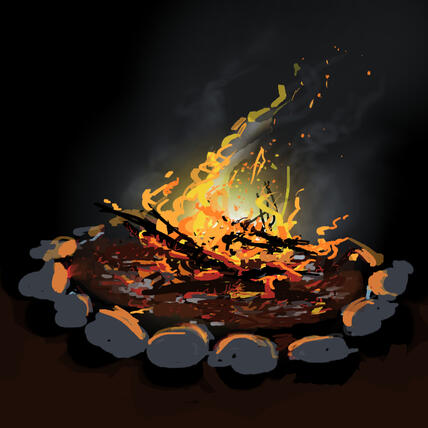 Summer campfire