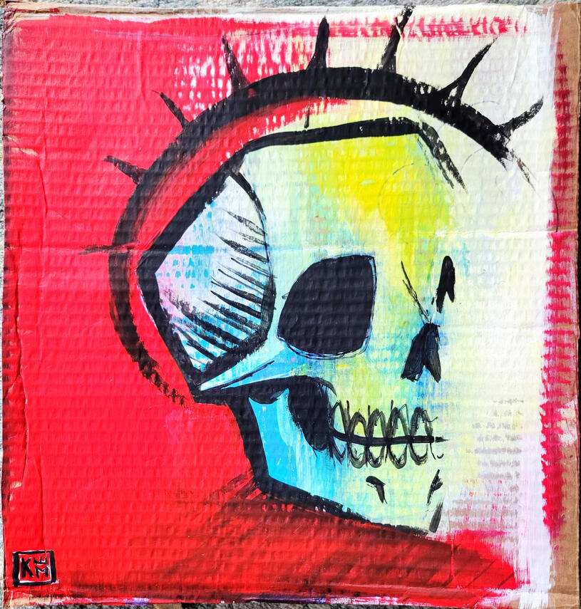 Red Crown [Acrylic paint on cardboard] (March 2022)
