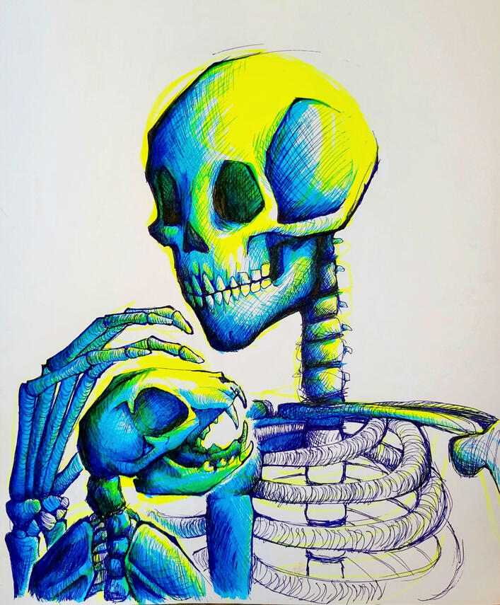 Reunion [pens, marker, highlighter on sketchpaper] (2021)