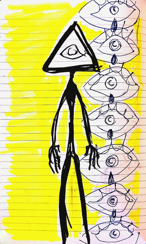 Untitled [marker, highlighter on notebook paper] (November 2021)