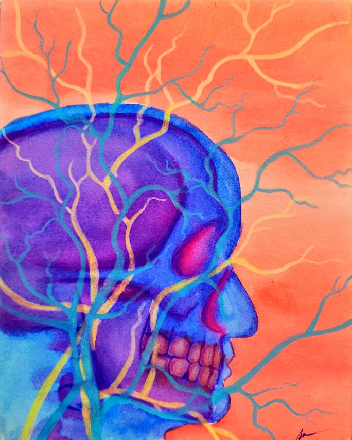 Untitled [watercolor, colored pencil on cardstock] (2019)