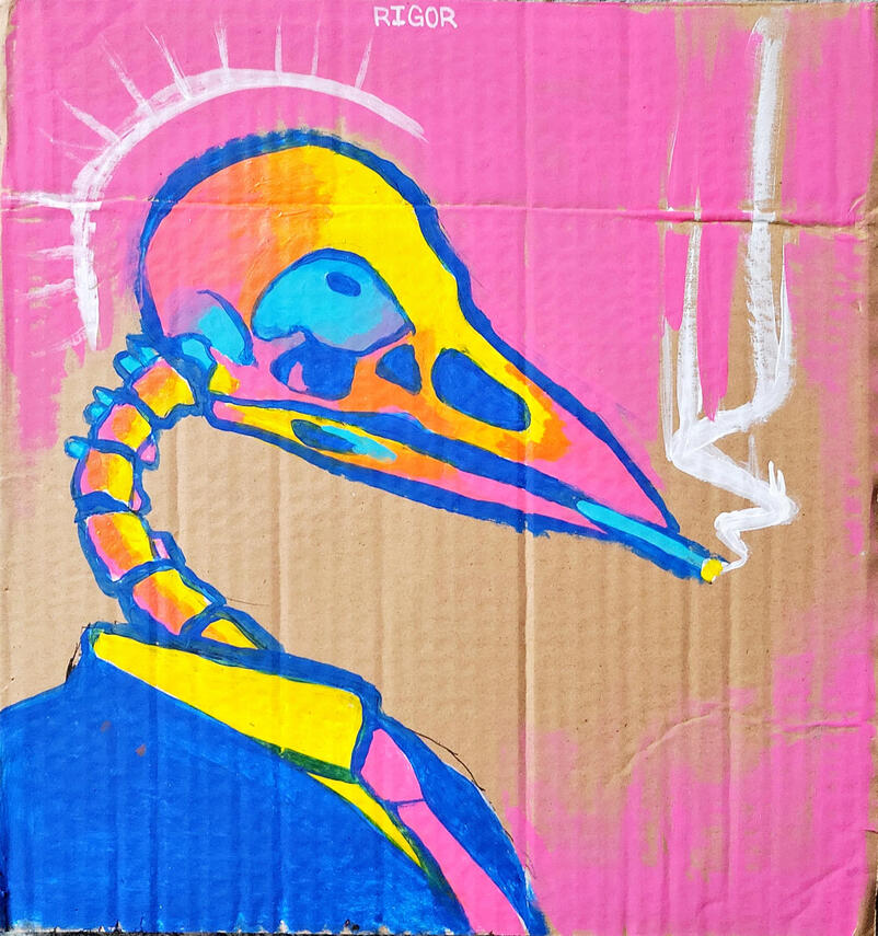 Portrait of Rigor [acrylic paint on cardboard] (March 2021)